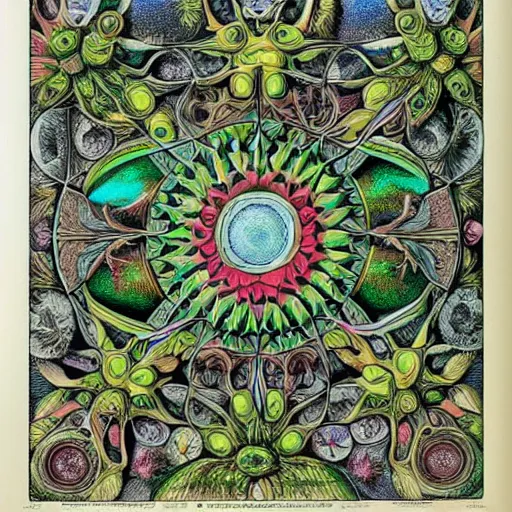 Image similar to picture from a children's coloring book, made by ernst haeckel