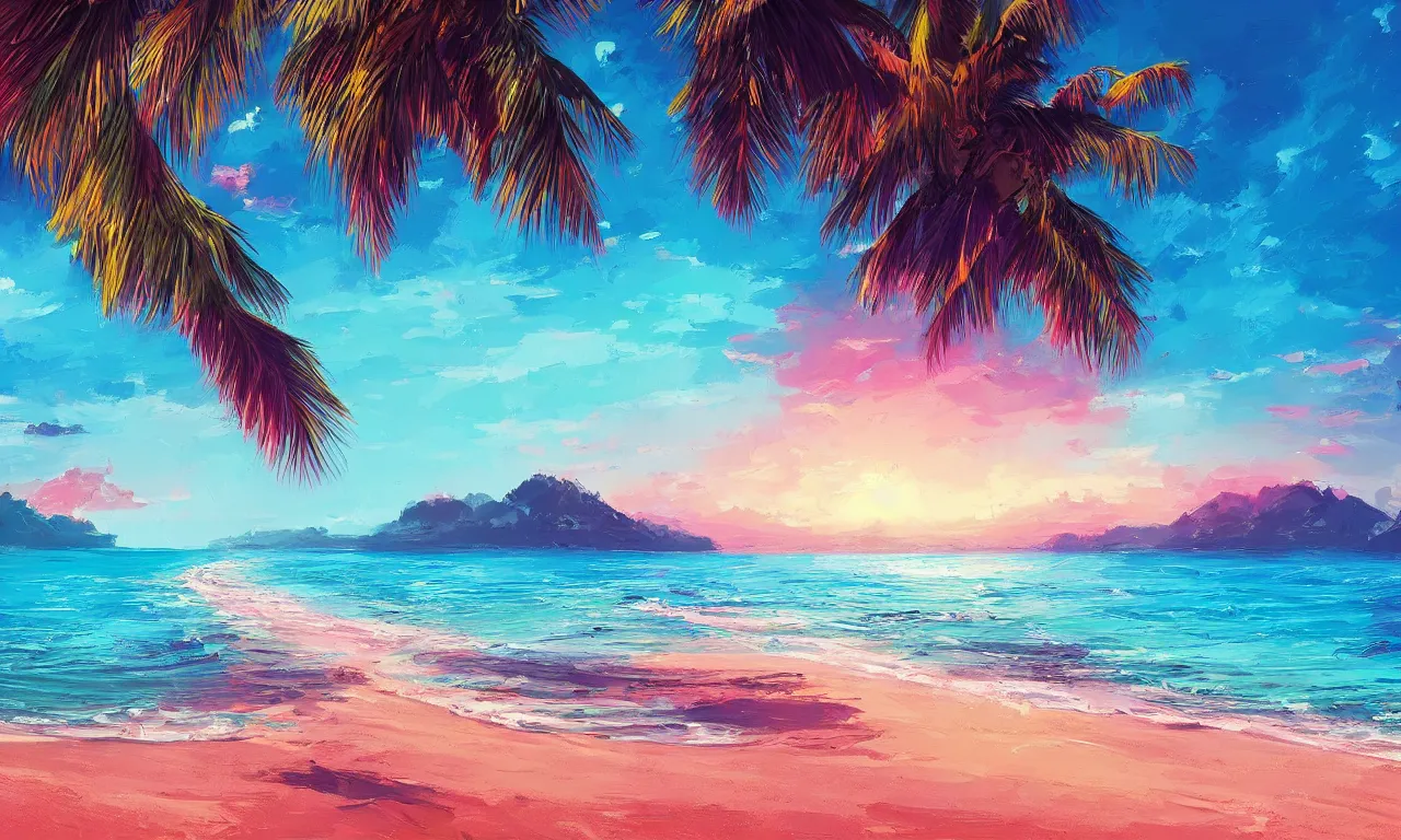 Image similar to paradise beach by alena aenami artworks in 4 k