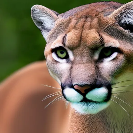 Prompt: zoomed in picture of mountain lion