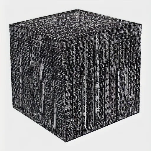 Image similar to an extremely and intricately detailed borg cube, warping in from deep space