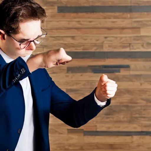 Prompt: extremely sad crying man pointing at a ruler, high resolution photo