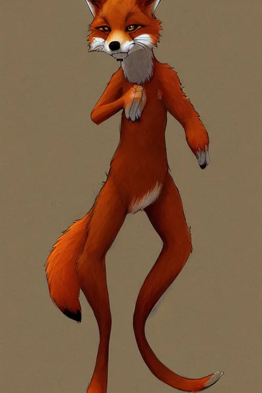 Image similar to a fox fursona, trending on artstation, by don bluth, furry art, digital art