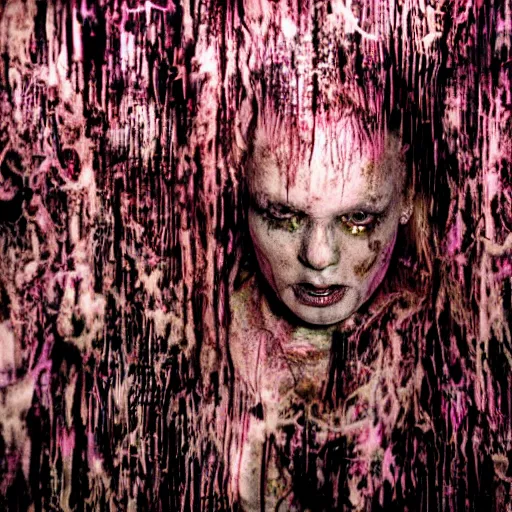 Prompt: big budget horror scene, chaos induce psychedelic soft colors, ultra definition, cinematic, professional lighting, liminal dark void craze, photograph by Lucifer