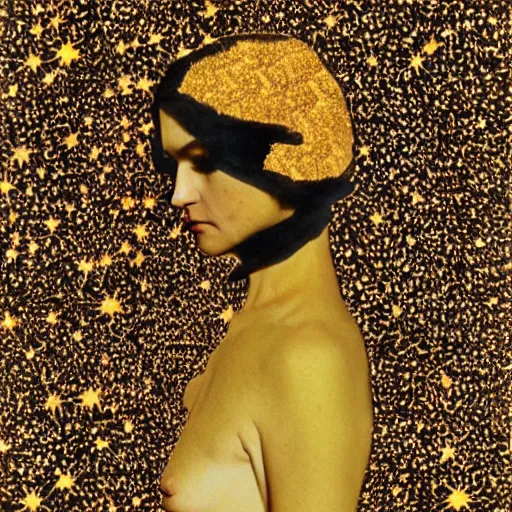 Image similar to fred tomaselli, Photoshoot Portrait Golden Wren, a beautiful Post impressionist, northern Vintage