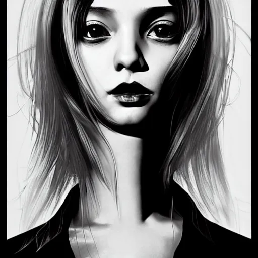 Prompt: bored actress with tired eyes and dark circles looking at the camera. underground box office hit, comedy and seventies italian horror movie, unreal engine, intricate, ultra detailed 8 k, ambient occlusion, best, cool, extremely beautiful and aesthetic shape of face and neck, art by hiroaki samura and ilya kuvshinov and rossdraws andy warhol, inverted color