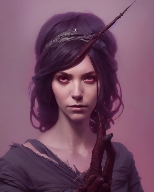 Image similar to highly detailed vfx portrait of a witch, unreal engine, greg rutkowski, loish, rhads, beeple, makoto shinkai and lois van baarle, ilya kuvshinov, rossdraws, tom bagshaw, alphonse mucha, global illumination, detailed and intricate environment