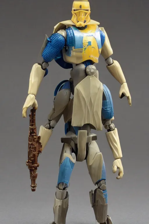 Image similar to 1 9 8 6 kenner action figure, 5 points of articulation, heroic human proportions, sci fi, high detail, t - pose, star wars, warhammer 4 0 0 0