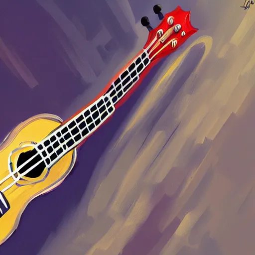 Image similar to highly detailed painting of an ukulele, digital painting, artstation