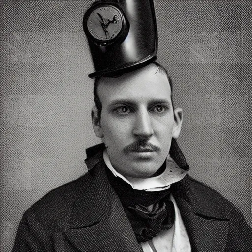 Image similar to Portrait of a Victorian Gentleman with a Steampunk prosthetic