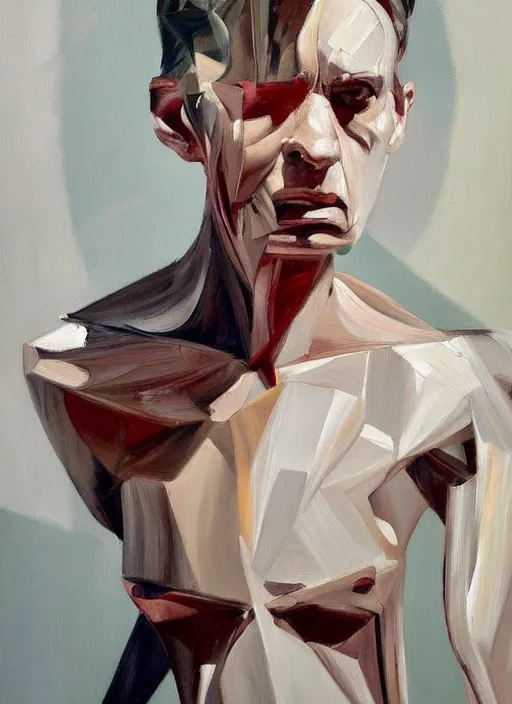 Prompt: an oil painting of an emotional person by simon birch, lines and movement, figures in motion, enigmatic and ectoplasmic figure, aesthetically pleasing and harmonious colors