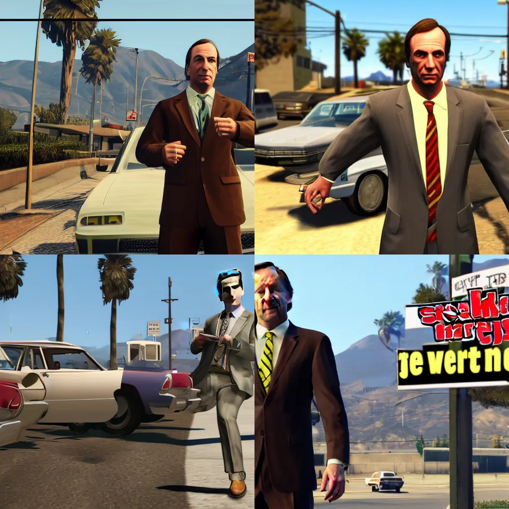 Prompt: Saul Goodman in GTA V