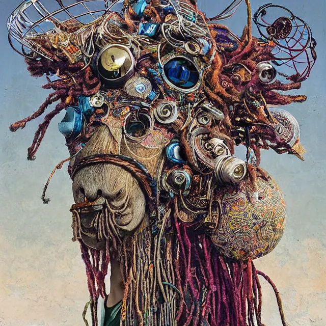 Image similar to llama with dreadlocks, industrial scifi, by mandy jurgens, ernst haeckel, el anatsui, by hsiao, james jean