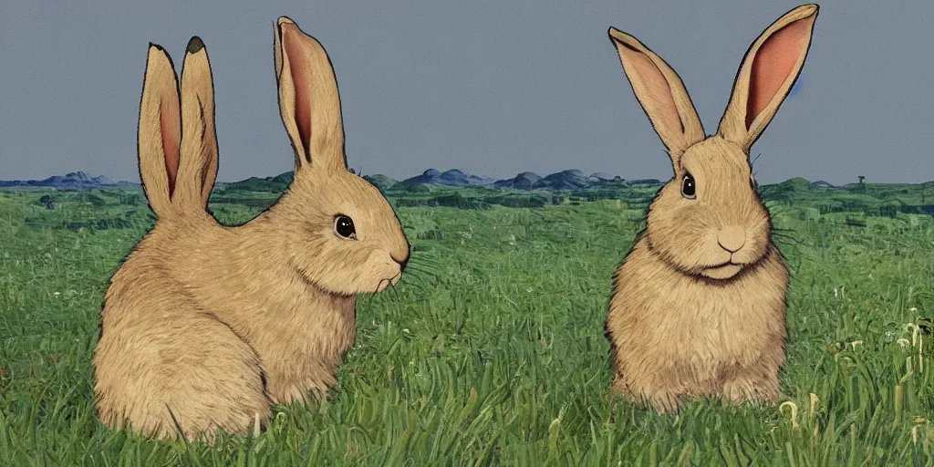 Image similar to a rabbit in the movie loving vincent, screenshot