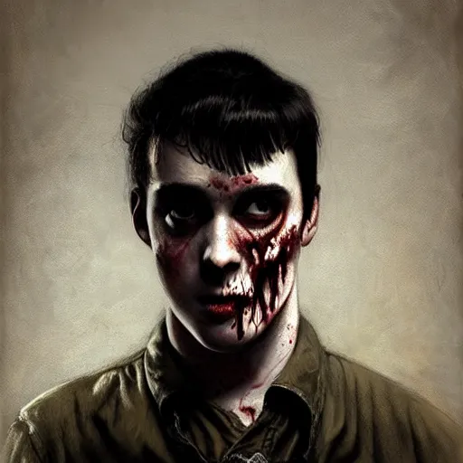 Image similar to young morrisey as a zombie, 7 days to die zombie, fine art, award winning, intricate, elegant, sharp focus, cinematic lighting, rimlight, digital painting, 8 k concept art, art by z. w. gu, art by brom, art by michael hussar, 8 k