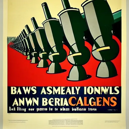 Prompt: propaganda poster featuring an extremely large number of artillery cannons, artillery, guns, awe inspiring, parallel lines, limited palette, ww 1