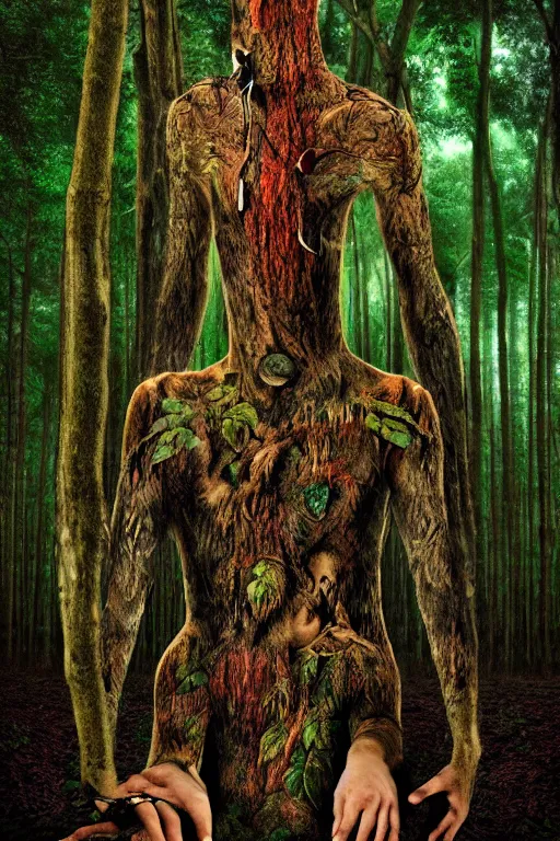 Prompt: man of the forest, surreal