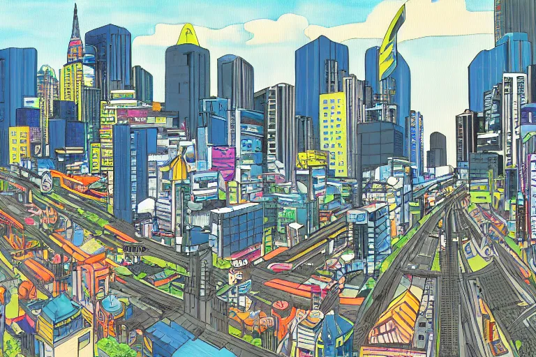 Image similar to Downtown city race by Niroshi Nagai