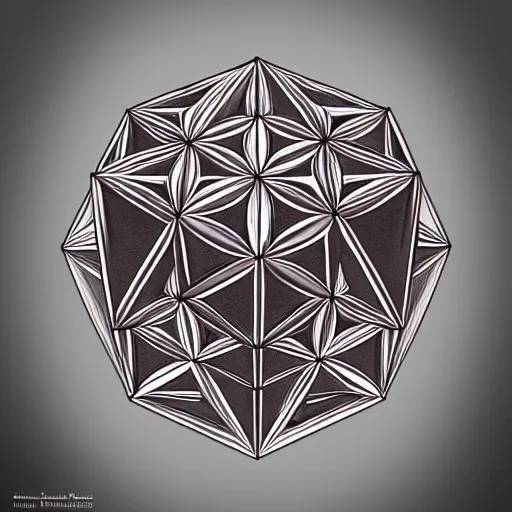 Image similar to platonic solids, sacred geometry, high detail, 8 k, hyper realism, artstation, over the top