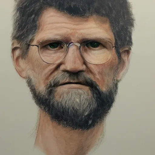 Image similar to highly detailed and intricate portrait of ted kaczynski