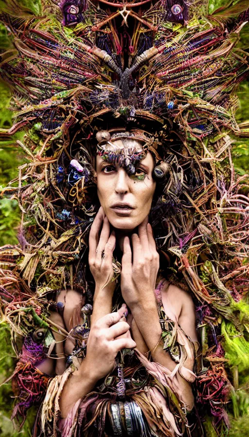 Image similar to portrait of a digital shaman, by kirsty mitchell