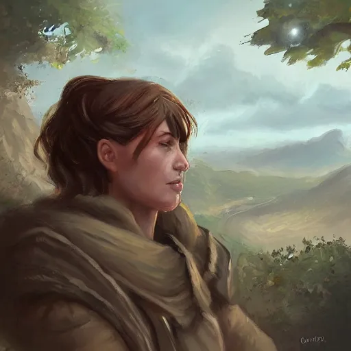 Prompt: a portrait of a character in a scenic environment by cris ortega