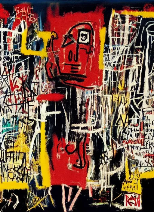 Image similar to love war and apocalypse, jean - michel basquiat