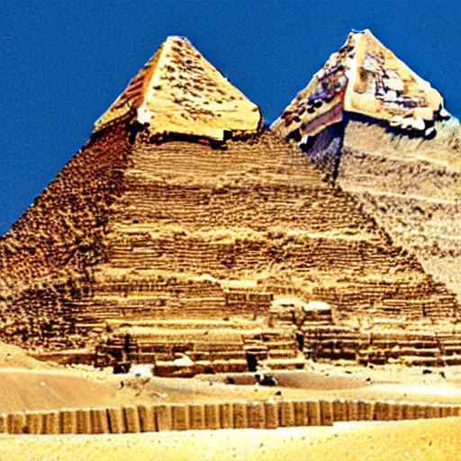 Image similar to futuristic Giza pyramids circa year 3000