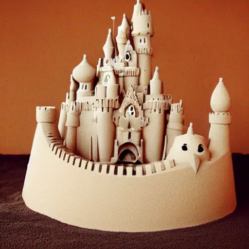Image similar to magical sand castle kingdom studio Ghibli style