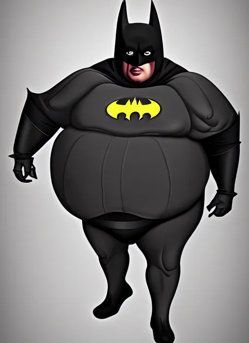 Image similar to Morbidly obese Batman, detailed digital art, trending on Artstation