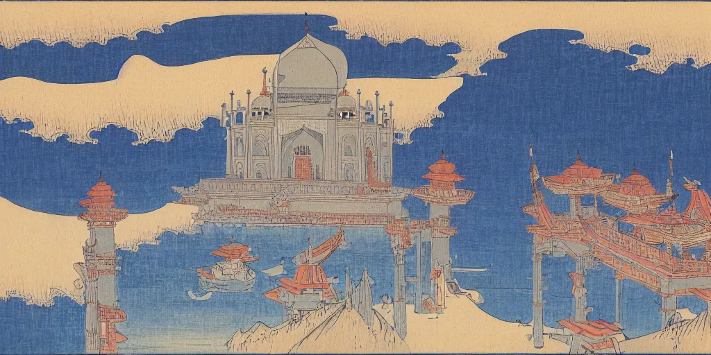 Image similar to i, Taj Mahal by Hokusai