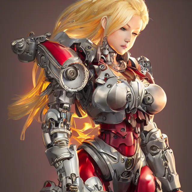 Prompt: studio portrait of lawful good colorful female holy mecha paladin absurdly beautiful, elegant, mature blonde gravure idol praying, ultrafine hyperrealistic detailed face illustration by kim jung gi, highly detailed faces, intricate linework, sharp focus, bright colors, matte, octopath traveler, unreal engine 5 highly rendered, global illumination, radiant light, intricate environment