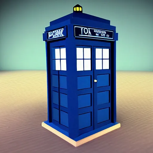 Image similar to low poly tardis from dr. who