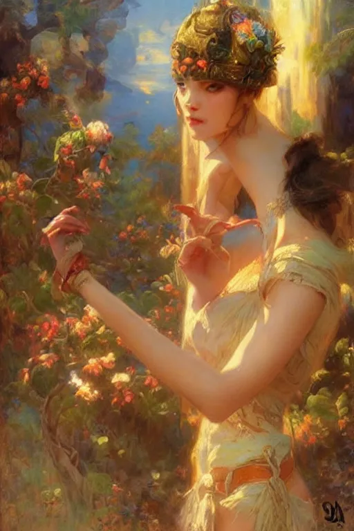 Prompt: virtual reality, art by gaston bussiere and artgerm