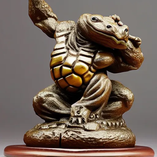 Image similar to bodybuilder turtle wearing a monk robes holding incense burner. natural lighting by ruan jia, portrait