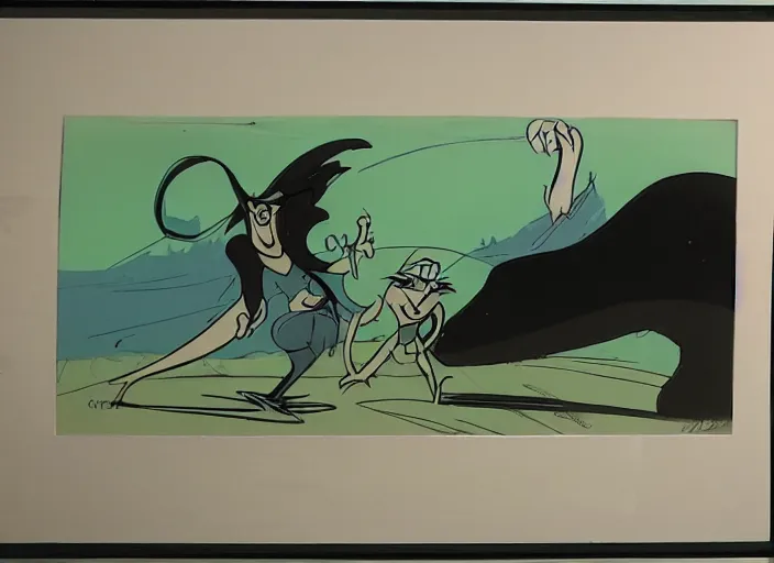 Prompt: original animation cel by milt kahl