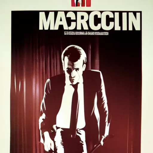 Image similar to poster of Emmanuel Macron in American Psycho (1999)