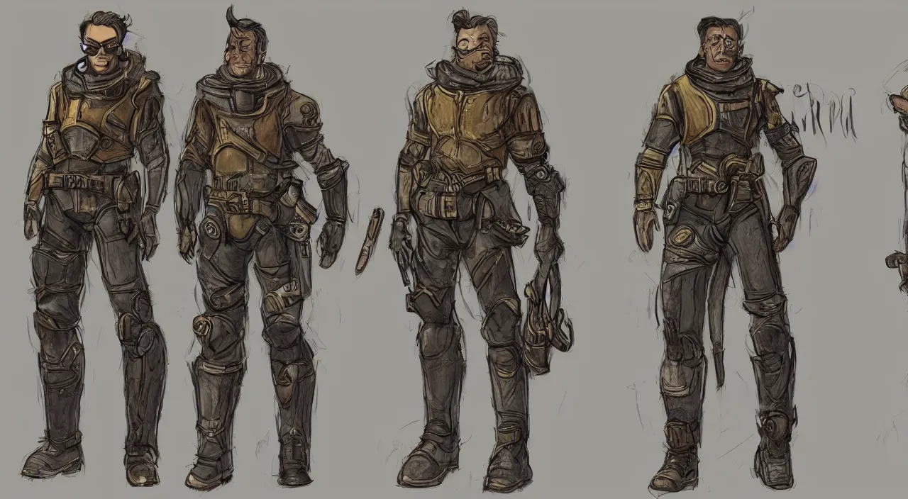 Image similar to concept art Fallout 5, outfit design