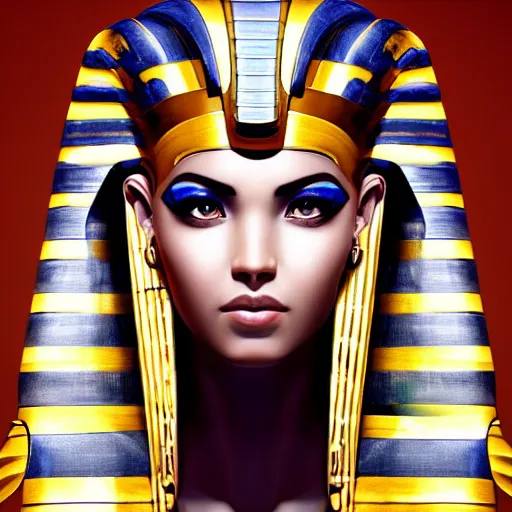 Image similar to a highly detailed beautiful portrait of a egyptian god in the style of artgerm.