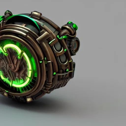 Image similar to futuristic steampunk omnitrix from ben 1 0, 3 d render, cycles, cinematic, unreal engine 5