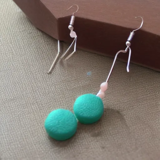 Prompt: braided earrings made of polymer clay