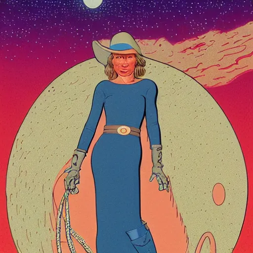 Image similar to renee zellweger retro minimalist portrait moebius starwatcher comic by jean giraud, 8 k