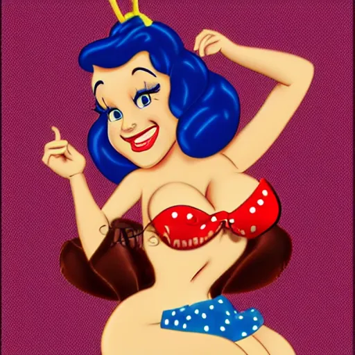 Image similar to pinup girl in the style of disney