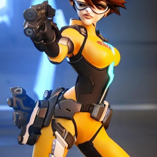 Prompt: tracer from overwatch smartphone photo
