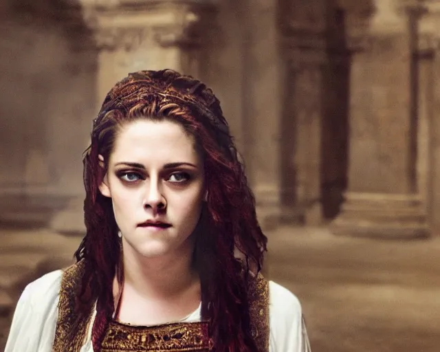 Prompt: kristen stewart as hypatia of alexandria, photograph, realistic