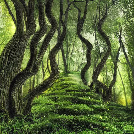 Image similar to fantasy natural city in the trees
