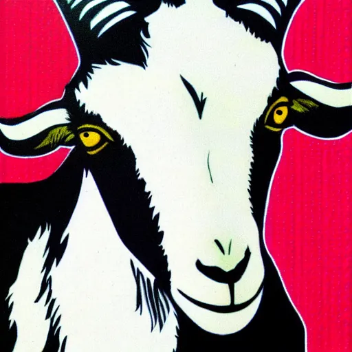 Image similar to goat, portrait, pop art