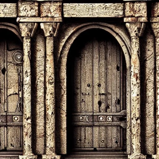 Image similar to an ancient door opening cinematic hyper detailed realistic