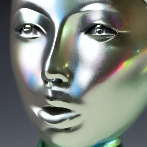 Image similar to girl made from mother of pearl 4 k close up