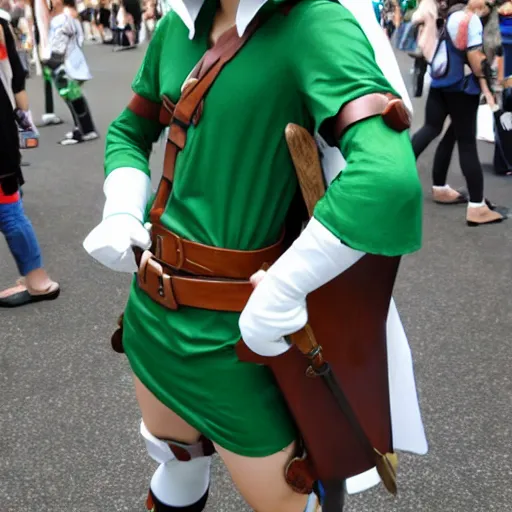 Prompt: cosplay of link from zelda at summer comiket 2 0 1 9