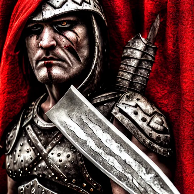 Image similar to warrior with big axe and executioner's hood, highly detailed, 8 k, hdr, smooth, sharp focus, high resolution, award - winning photo